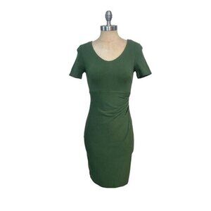 Boden Green Short Sleeve Bodycon Dress With Ruched Detail Size US 4